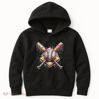 Baseball Drip For Ice Cream With Sprinkles Drip Kids Hoodie thumb 0