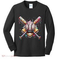 Baseball Drip For Ice Cream With Sprinkles Drip Kids Long Sleeve Shirt thumb 0