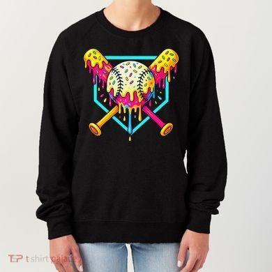 Baseball Drip For Home Plate Ice Cream Drip Sport Women's Sweatshirt