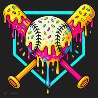 Baseball Drip For Home Plate Ice Cream Drip Sport Women's Sweatshirt thumb 2