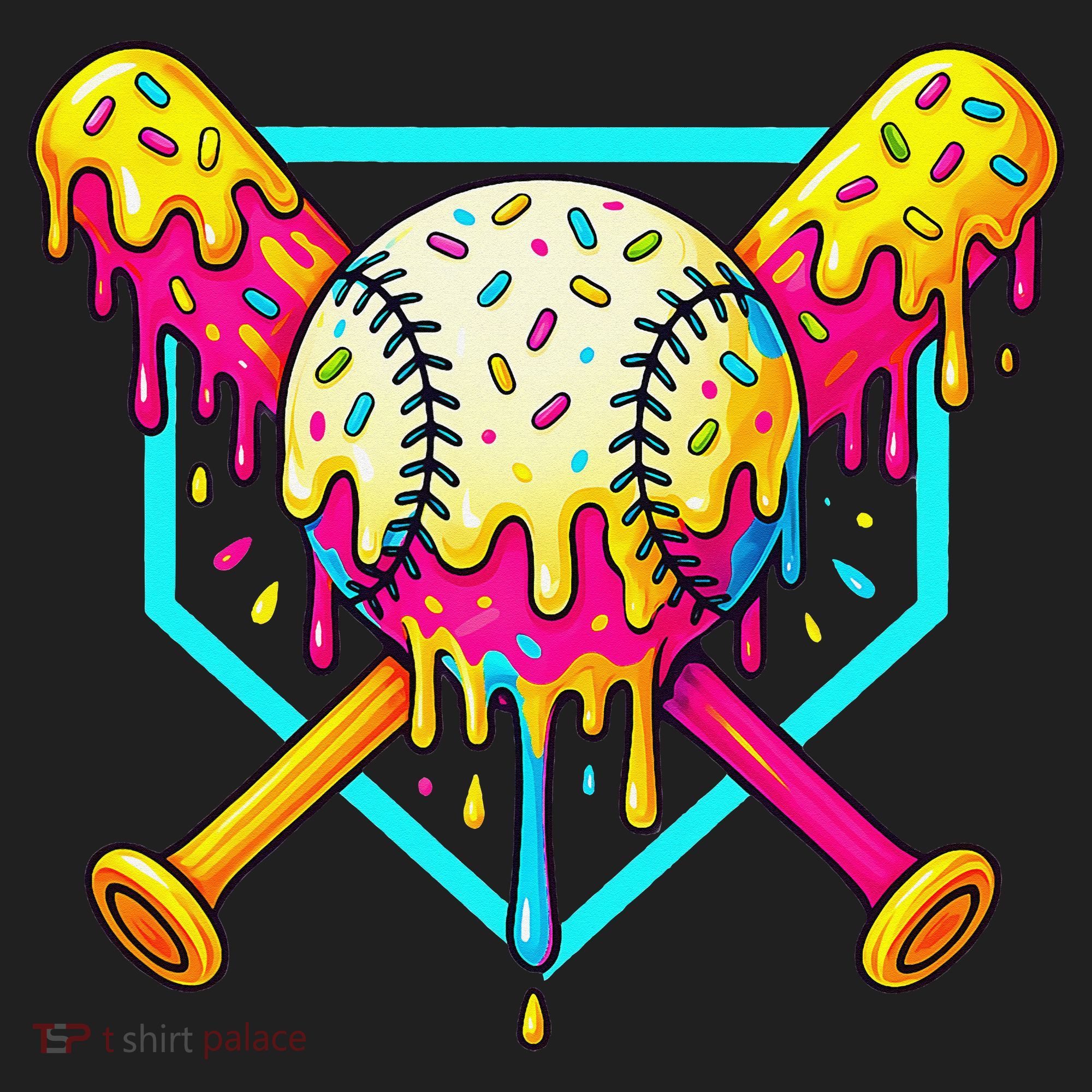 Baseball Drip For Home Plate Ice Cream Drip Sport Women's Sweatshirt