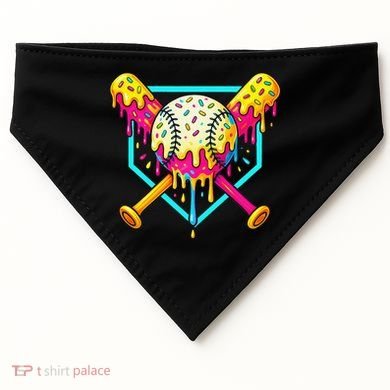 Baseball Drip For Home Plate Ice Cream Drip Sport USA-Made Doggie Bandana