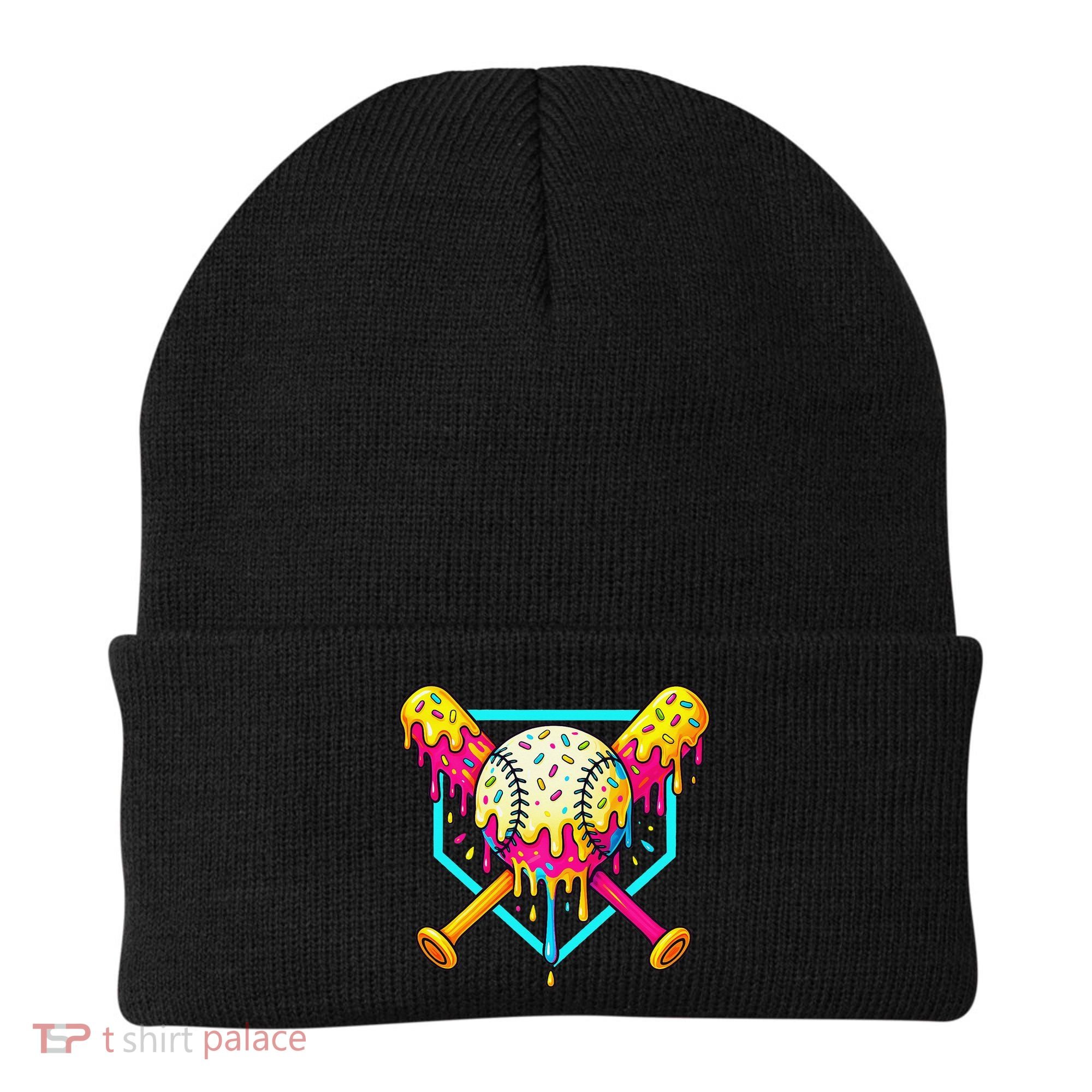 Baseball Drip For Home Plate Ice Cream Drip Sport Beanie