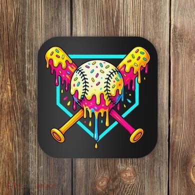 Baseball Drip For Home Plate Ice Cream Drip Sport Coaster