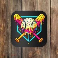 Baseball Drip For Home Plate Ice Cream Drip Sport Coaster thumb 0
