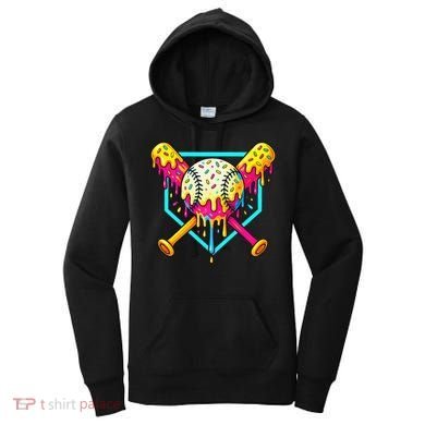 Baseball Drip For Home Plate Ice Cream Drip Sport Women's Hoodie