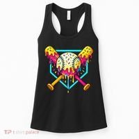 Baseball Drip For Home Plate Ice Cream Drip Sport Women's Tank Top thumb 0
