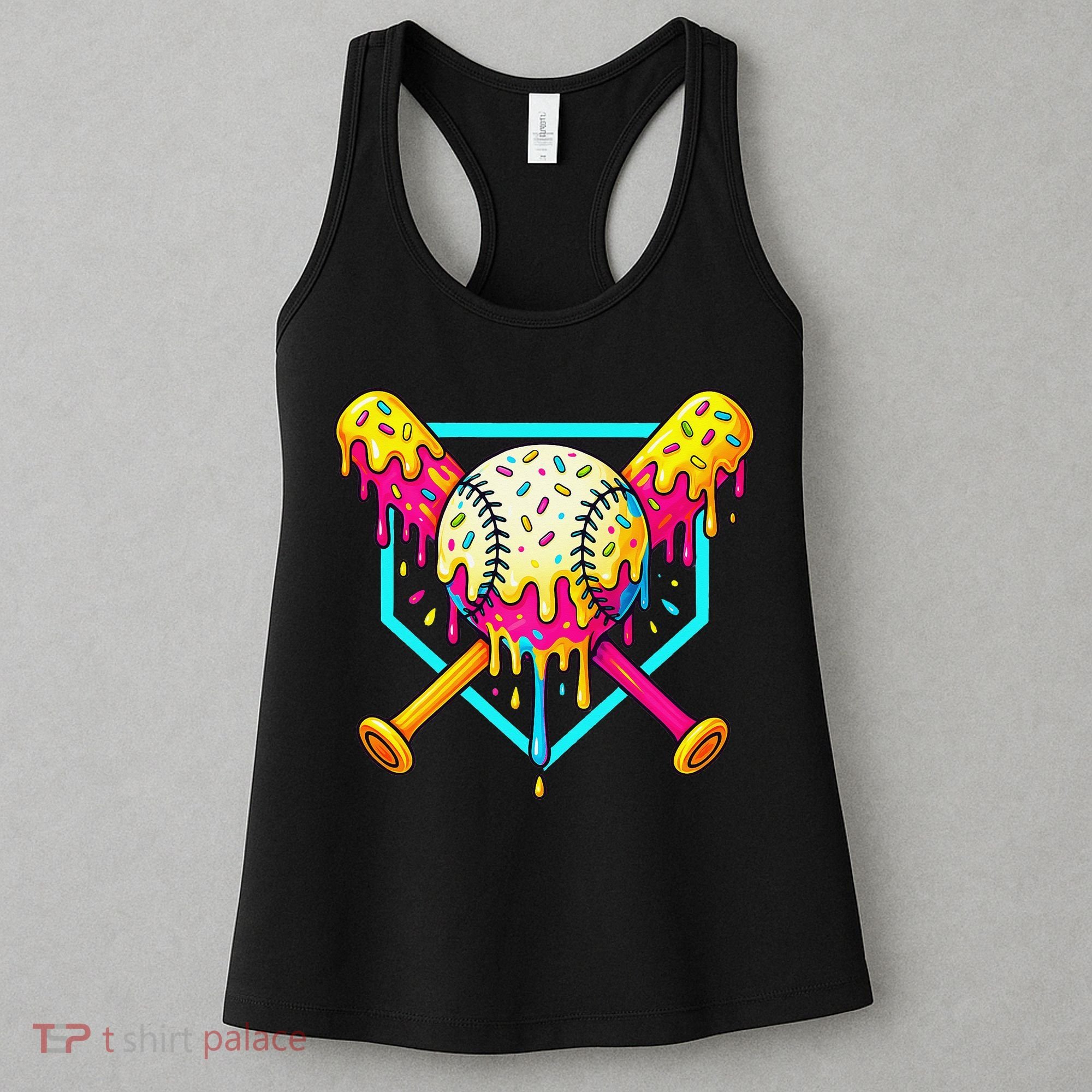 Baseball Drip For Home Plate Ice Cream Drip Sport Women's Tank Top