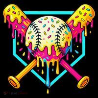 Baseball Drip For Home Plate Ice Cream Drip Sport Baby Bodysuit thumb 2