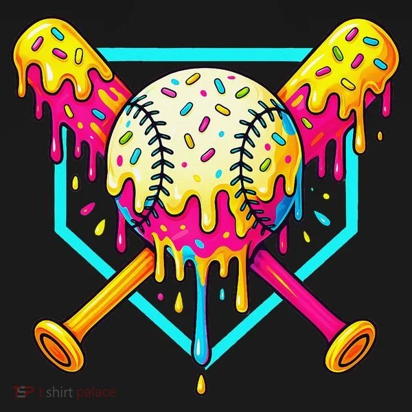 Baseball Drip For Home Plate Ice Cream Drip Sport Baby Bodysuit
