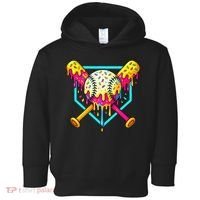 Baseball Drip For Home Plate Ice Cream Drip Sport Toddler Hoodie thumb 0