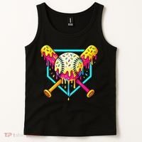 Baseball Drip For Home Plate Ice Cream Drip Sport Tank Top thumb 2