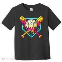 Baseball Drip For Home Plate Ice Cream Drip Sport Toddler T-Shirt thumb 0