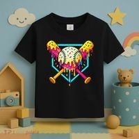 Baseball Drip For Home Plate Ice Cream Drip Sport Toddler T-Shirt thumb 3