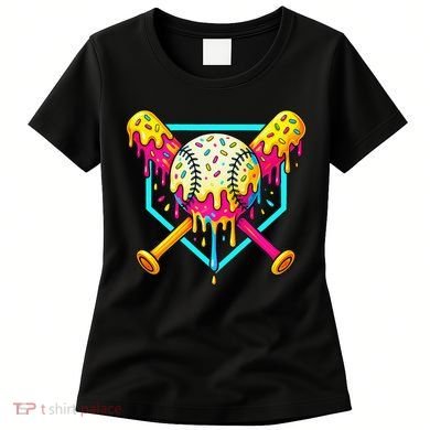 Baseball Drip For Home Plate Ice Cream Drip Sport Women's T-Shirt