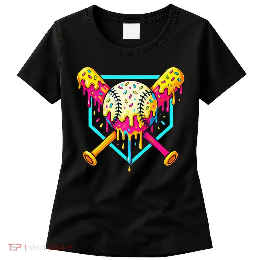 Baseball Drip For Home Plate Ice Cream Drip Sport Women's T-Shirt