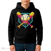 Baseball Drip For Home Plate Ice Cream Drip Sport Kids Hoodie thumb 4