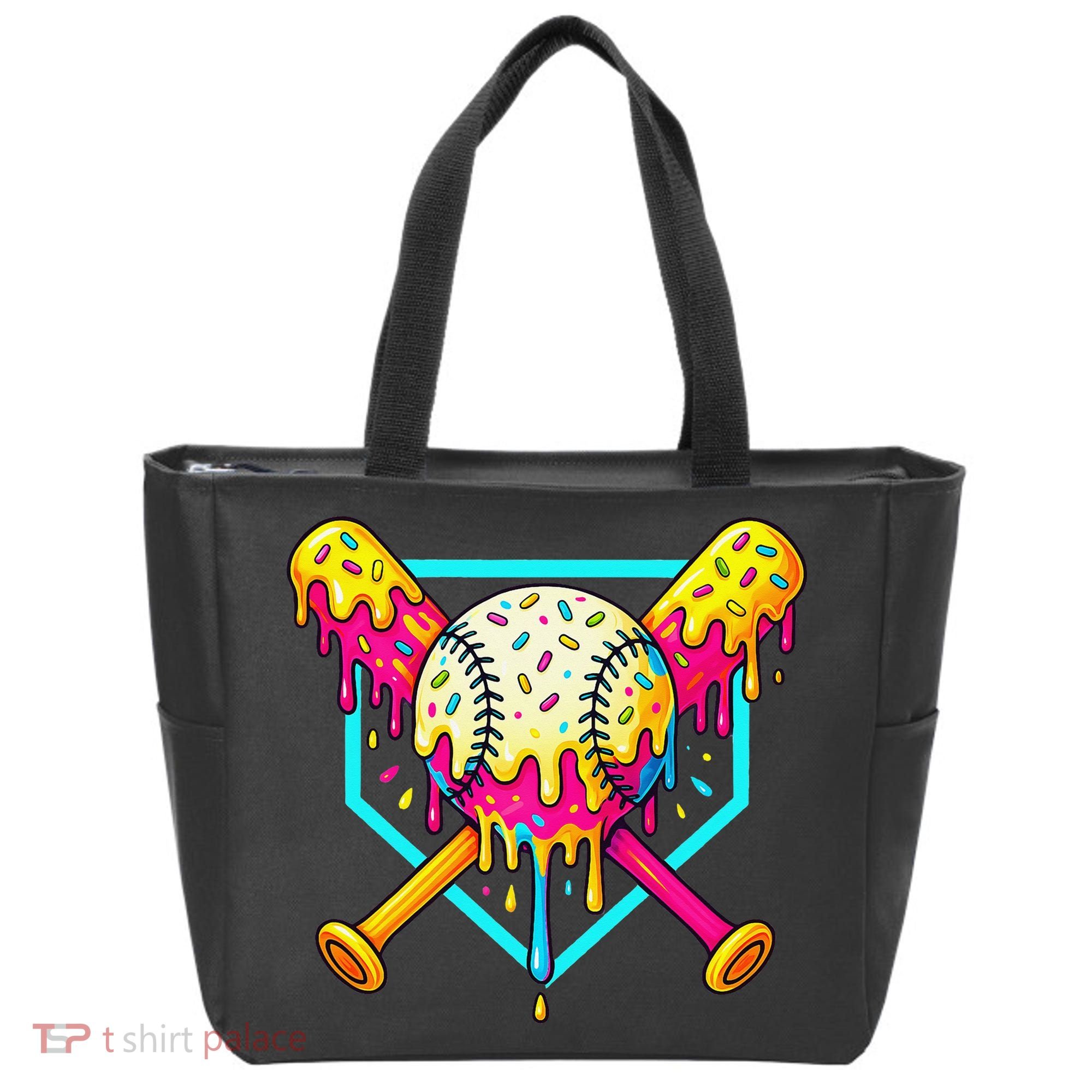 Baseball Drip For Home Plate Ice Cream Drip Sport Tote Bag