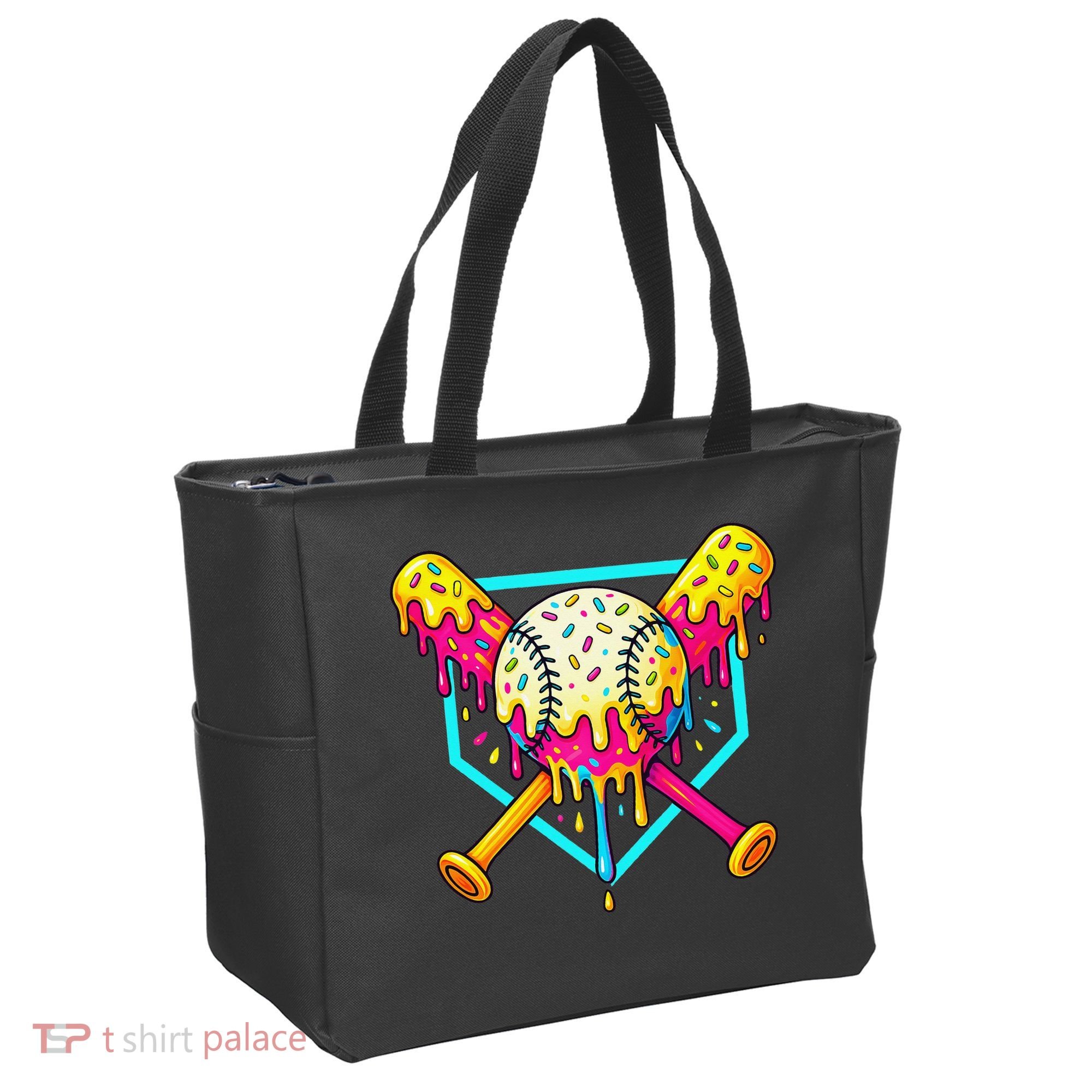 Baseball Drip For Home Plate Ice Cream Drip Sport Tote Bag