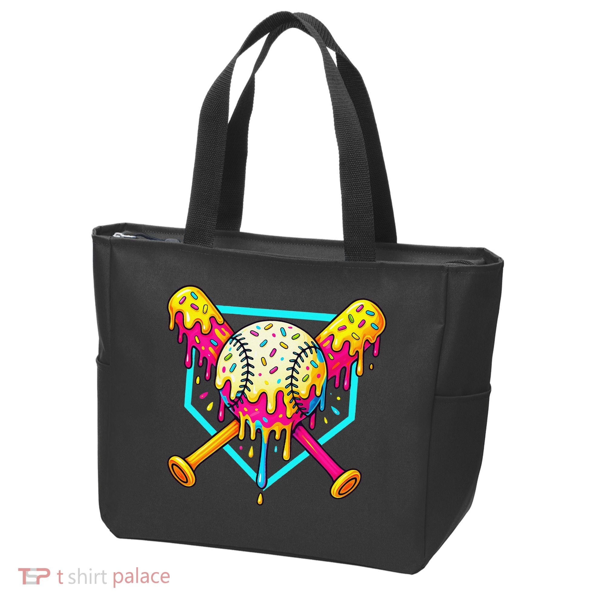 Baseball Drip For Home Plate Ice Cream Drip Sport Tote Bag