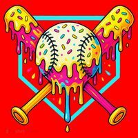 Baseball Drip For Home Plate Ice Cream Drip Sport Santa Hat thumb 1