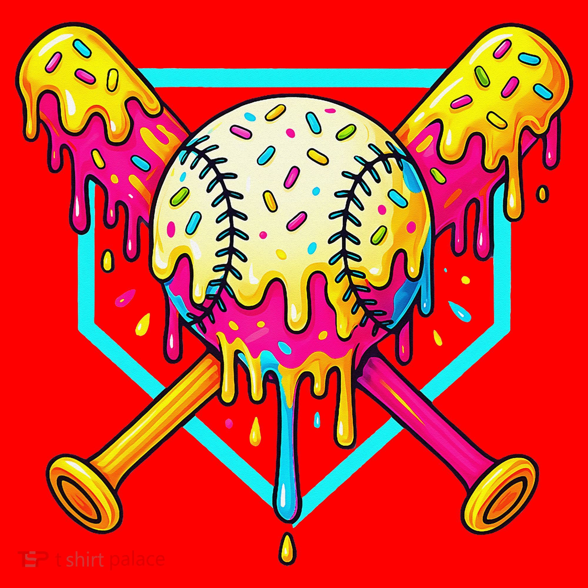 Baseball Drip For Home Plate Ice Cream Drip Sport Santa Hat