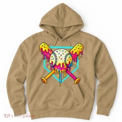 Baseball Drip For Home Plate Ice Cream Drip Sport Hoodie