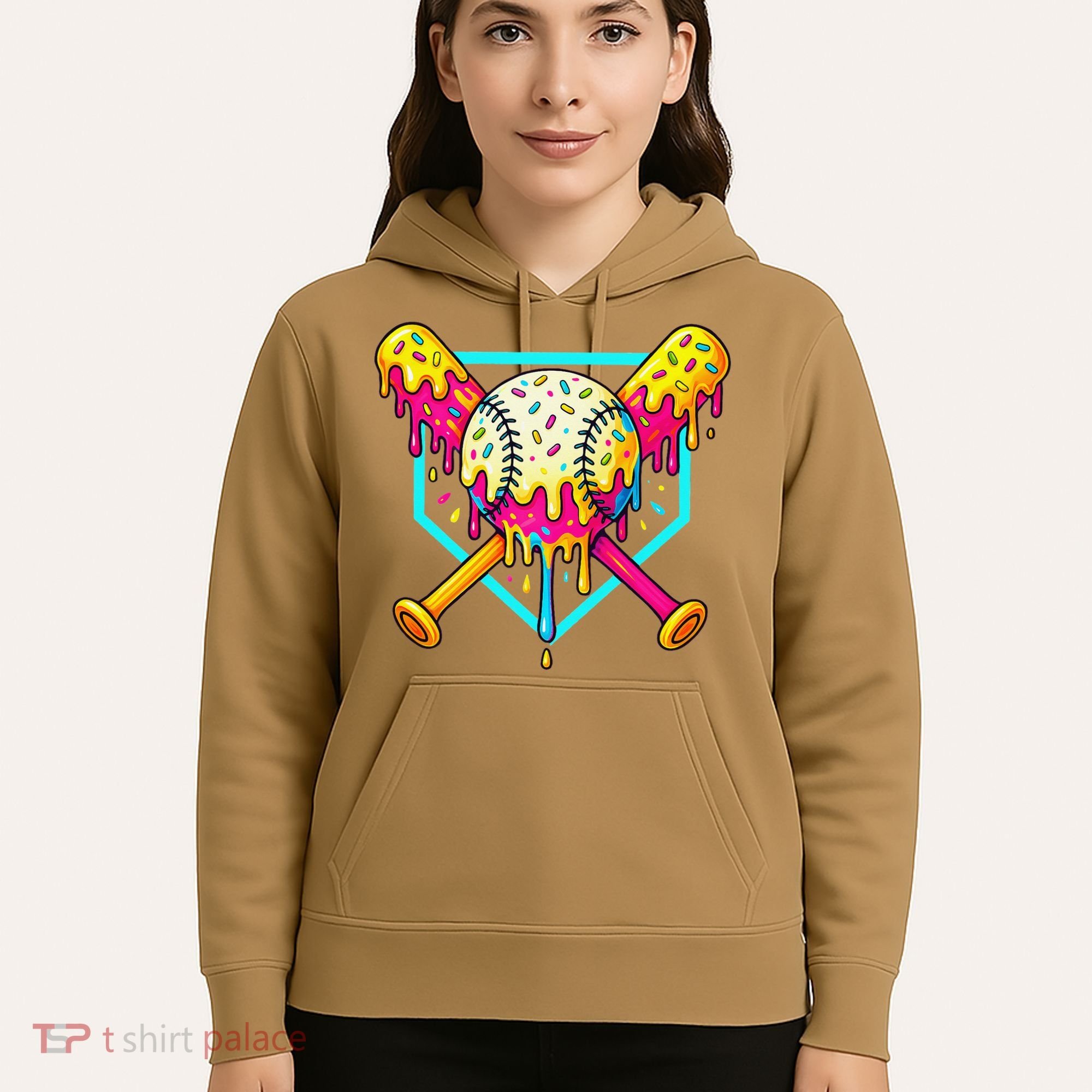 Baseball Drip For Home Plate Ice Cream Drip Sport Hoodie