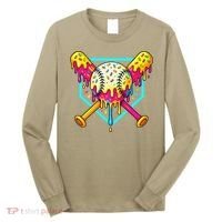 Baseball Drip For Home Plate Ice Cream Drip Sport Long Sleeve Shirt thumb 0