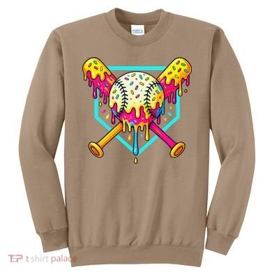 Baseball Drip For Home Plate Ice Cream Drip Sport Sweatshirt