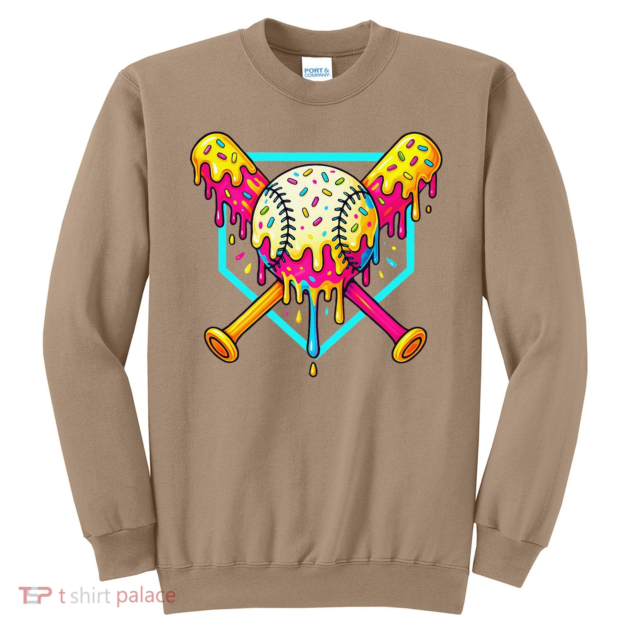 Baseball Drip For Home Plate Ice Cream Drip Sport Sweatshirt