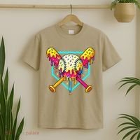 Baseball Drip For Home Plate Ice Cream Drip Sport T-Shirt thumb 2