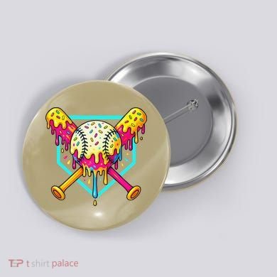 Baseball Drip For Home Plate Ice Cream Drip Sport Button