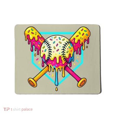Baseball Drip For Home Plate Ice Cream Drip Sport Mousepad