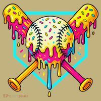 Baseball Drip For Home Plate Ice Cream Drip Sport Mousepad thumb 1