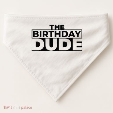 Birthday Dude Graphic Novelty USA-Made Doggie Bandana