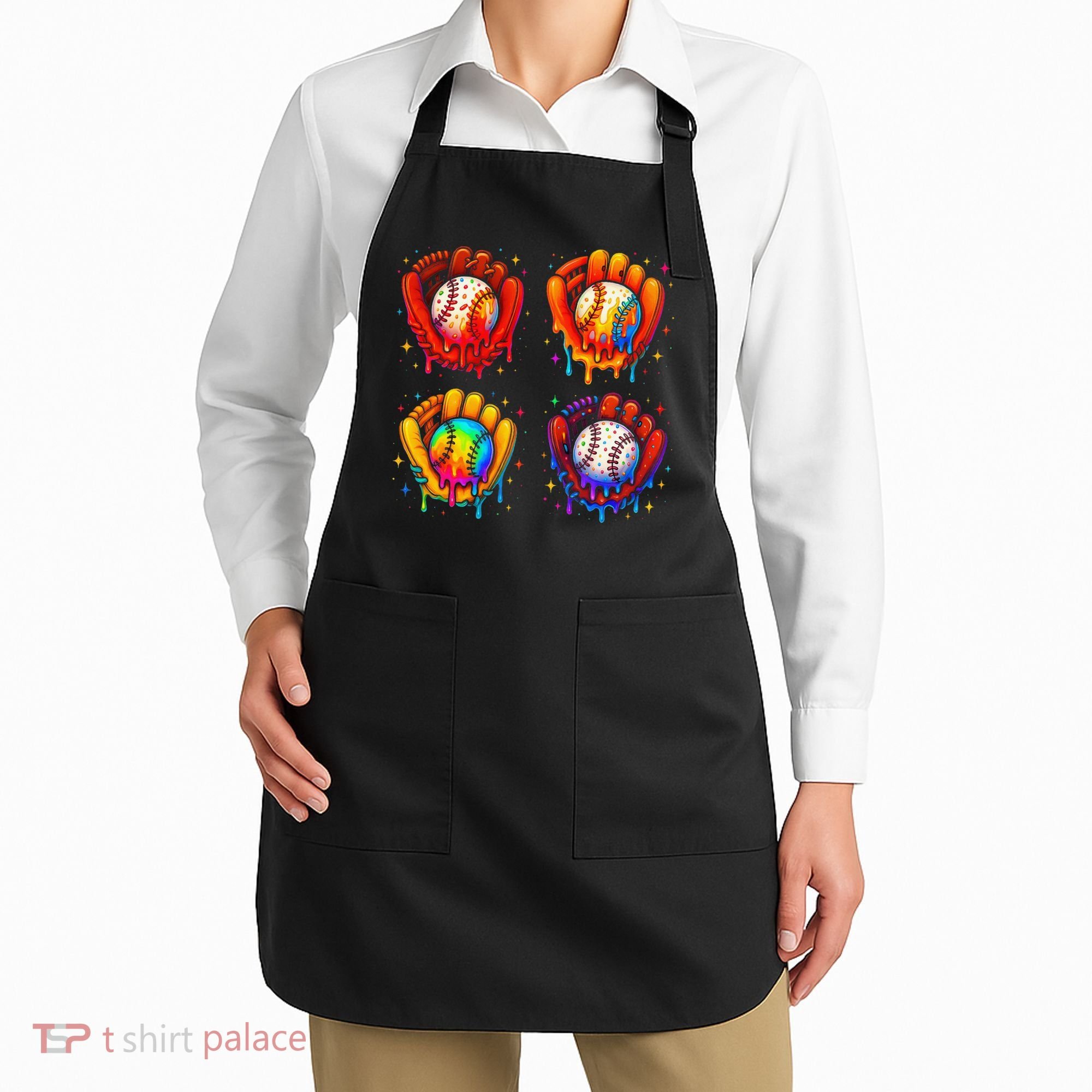Baseball Drip Gloves Sweet Ice Cream Sprinkles Apron
