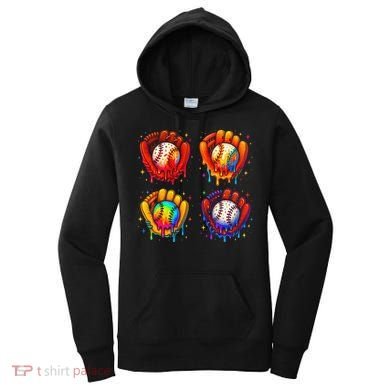 Baseball Drip Gloves Sweet Ice Cream Sprinkles Women's Hoodie
