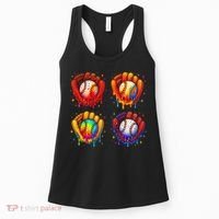 Baseball Drip Gloves Sweet Ice Cream Sprinkles Women's Tank Top thumb 0