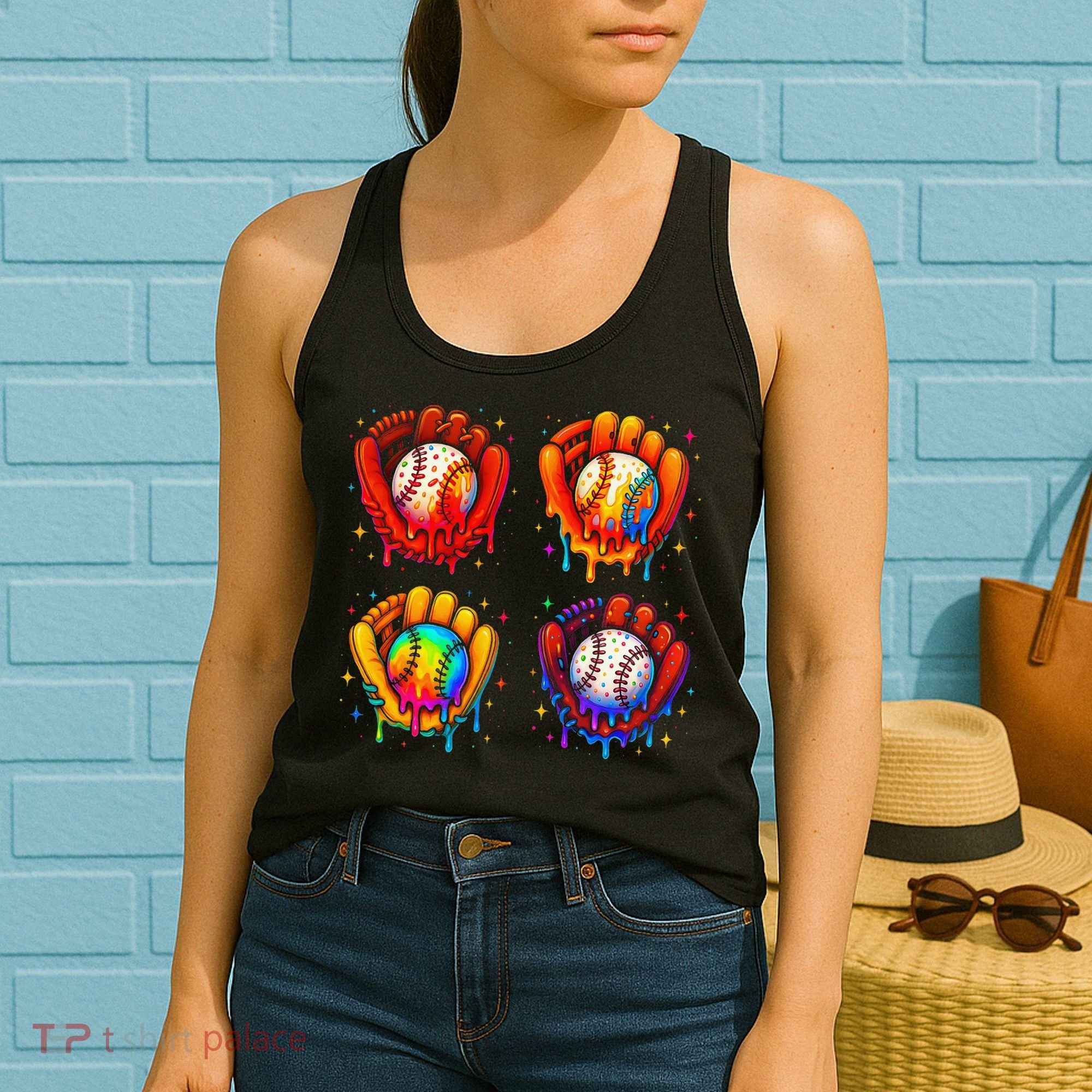Baseball Drip Gloves Sweet Ice Cream Sprinkles Women's Tank Top