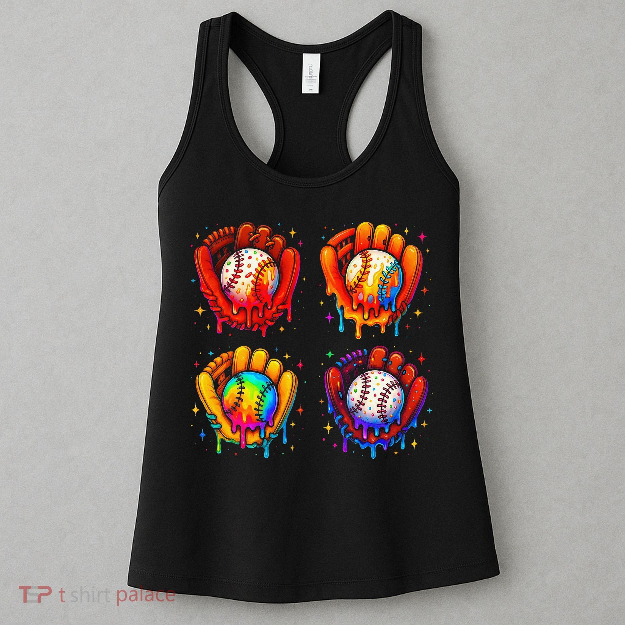Baseball Drip Gloves Sweet Ice Cream Sprinkles Women's Tank Top