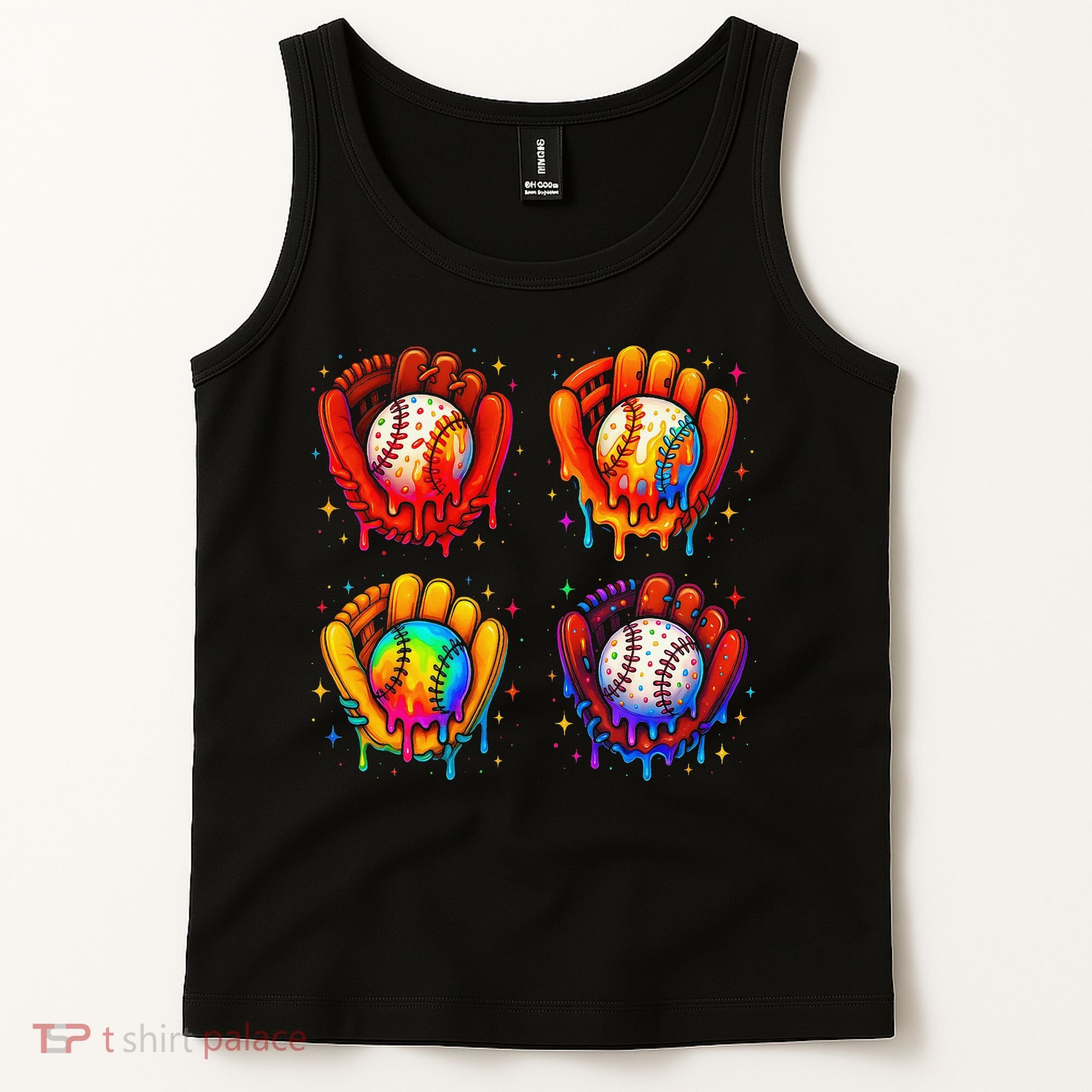 Baseball Drip Gloves Sweet Ice Cream Sprinkles Tank Top