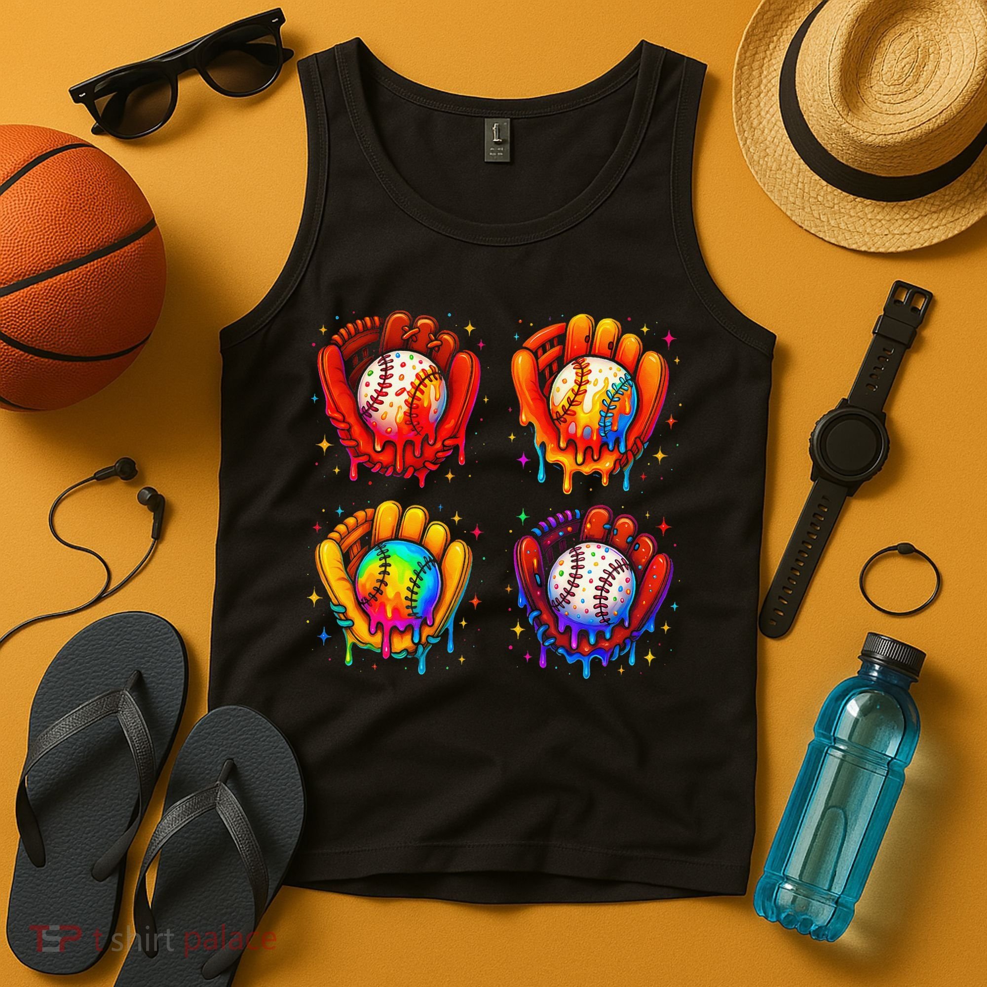 Baseball Drip Gloves Sweet Ice Cream Sprinkles Tank Top