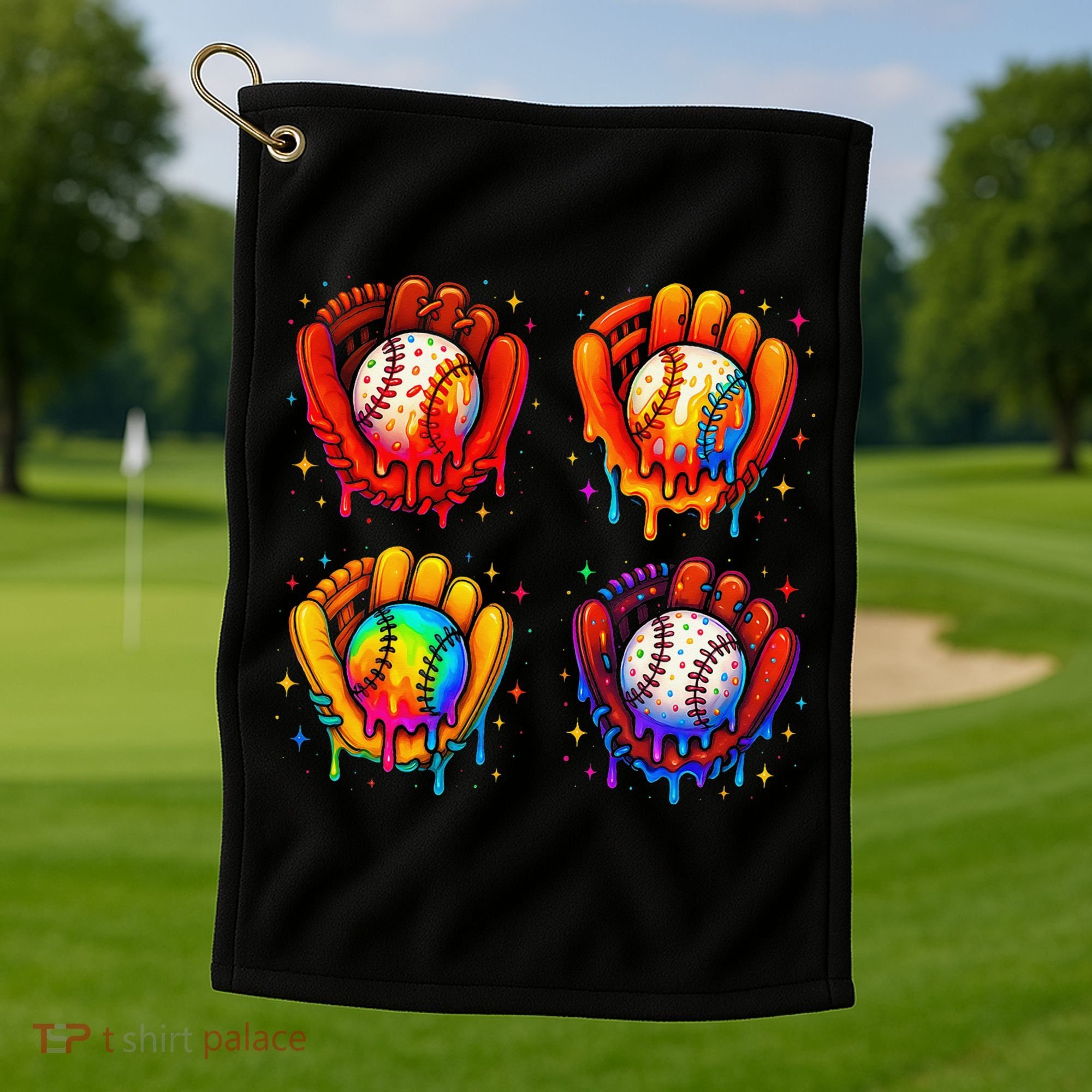 Baseball Drip Gloves Sweet Ice Cream Sprinkles Golf Towel