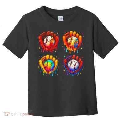Baseball Drip Gloves Sweet Ice Cream Sprinkles Toddler T-Shirt