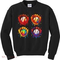Baseball Drip Gloves Sweet Ice Cream Sprinkles Kids Sweatshirt thumb 0