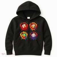 Baseball Drip Gloves Sweet Ice Cream Sprinkles Kids Hoodie thumb 0
