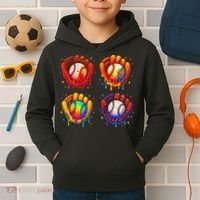 Baseball Drip Gloves Sweet Ice Cream Sprinkles Kids Hoodie thumb 2