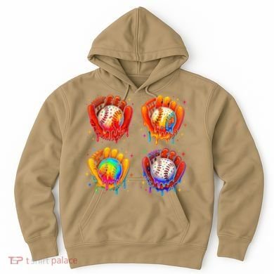 Baseball Drip Gloves Sweet Ice Cream Sprinkles Hoodie