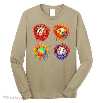 Baseball Drip Gloves Sweet Ice Cream Sprinkles Long Sleeve Shirt